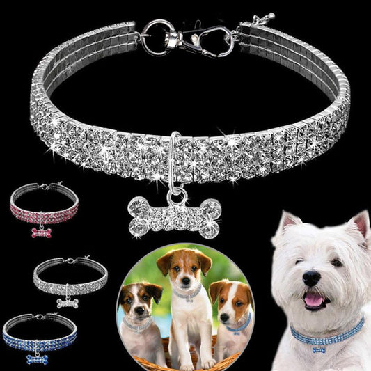 Bling Rhinestone Collar for Small Medium Dogs Cats