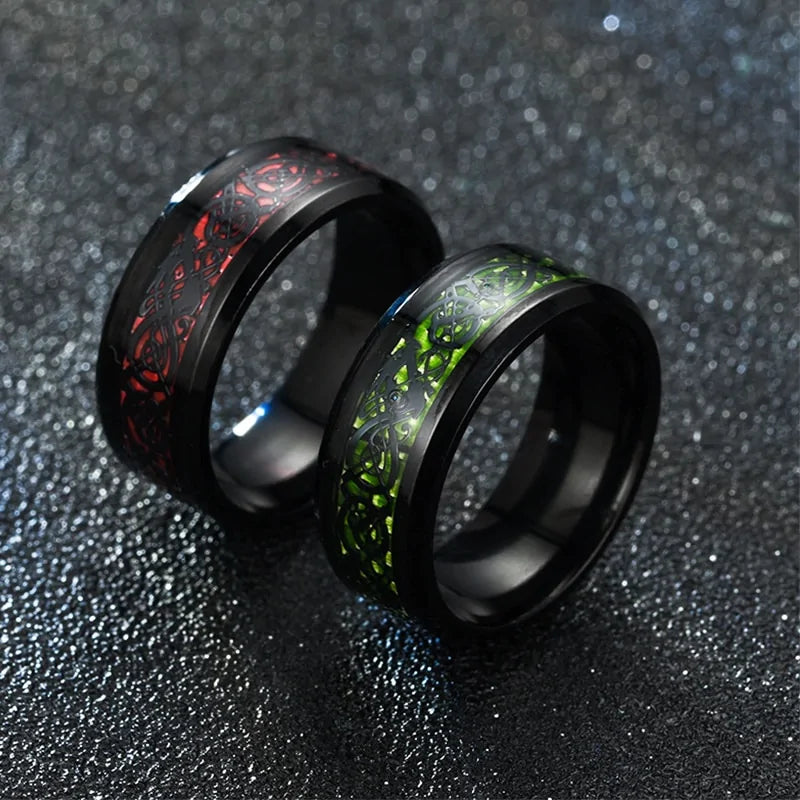 Black Dragon Inlay Ring