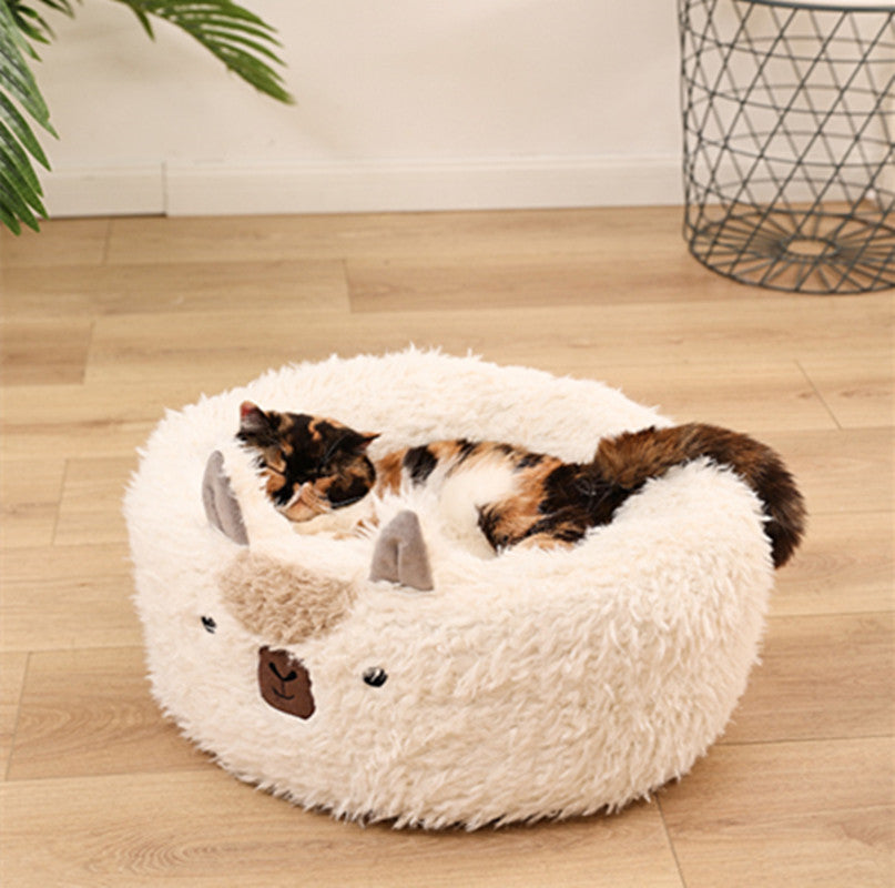 Alpaca Warm Plush Pet Bed