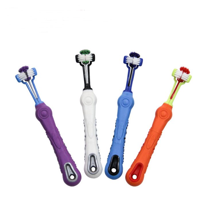 Three-Sided Pet Toothbrush Dog Brush