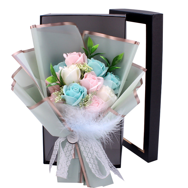 Artificial Soap Rose Bouquet Fake Flower Gift Box