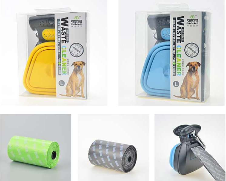 Pet Travel Foldable Pooper Scooper with 1 Roll Decomposable bags