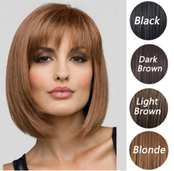 Fashion Short Hair with Slanting Bangs Wig