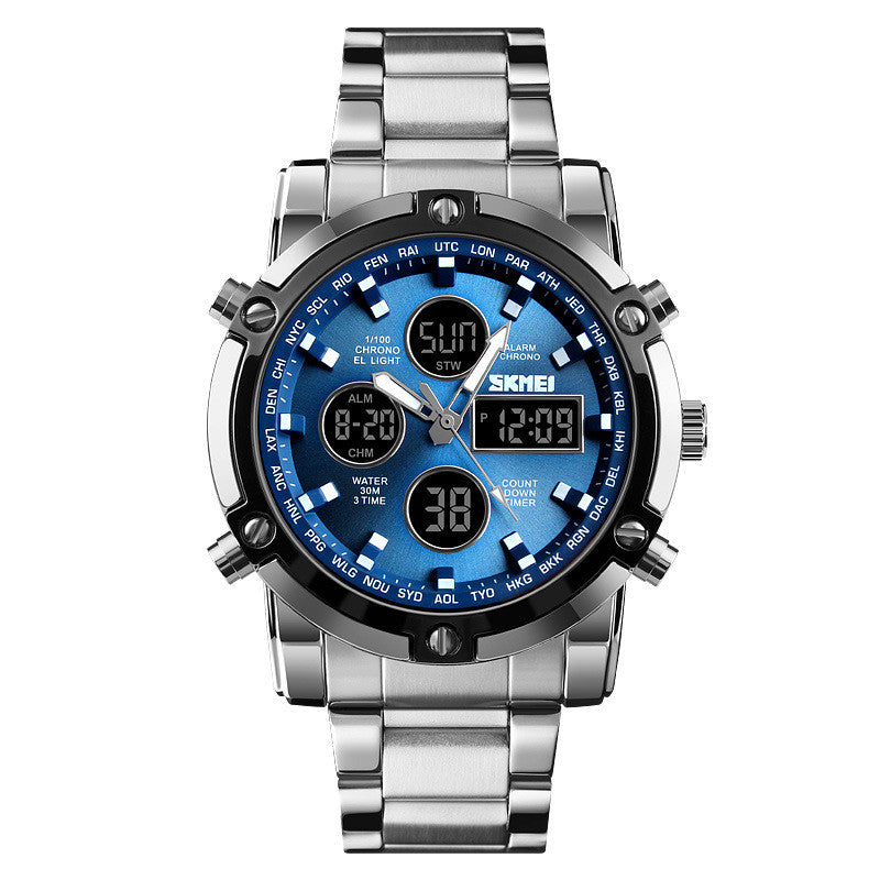 Men's dual movement watch