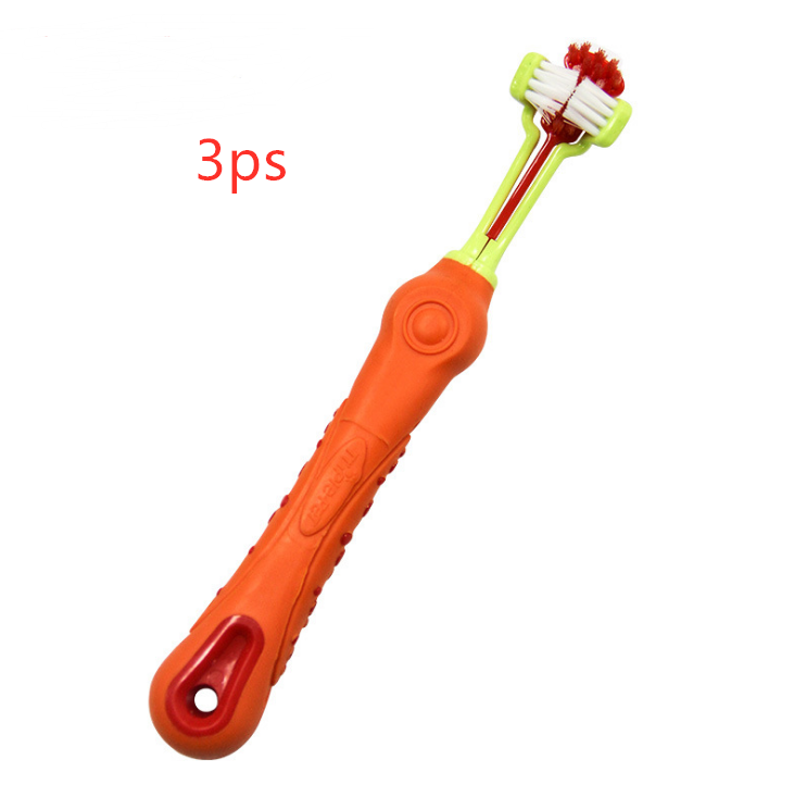 Three-Sided Pet Toothbrush Dog Brush