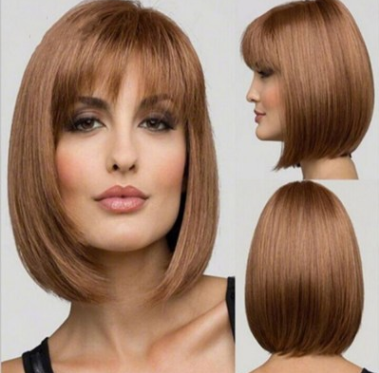 Fashion Short Hair with Slanting Bangs Wig