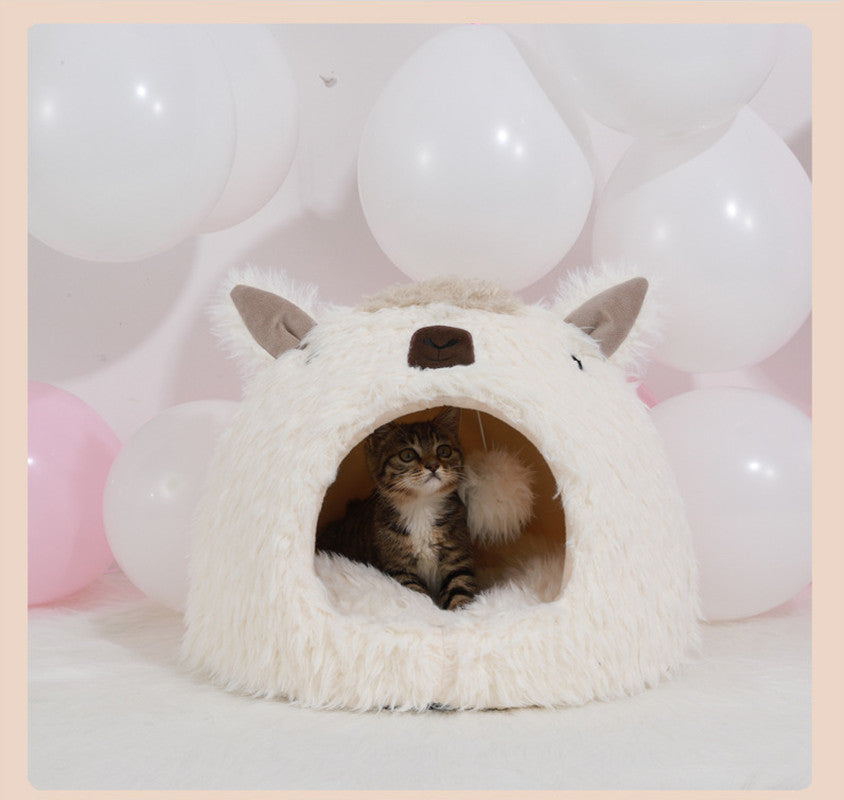 Alpaca Warm Plush Pet Bed