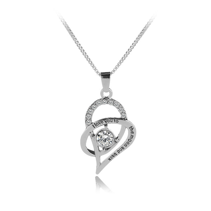 I Love You Mom Fashion Love Diamond Necklace