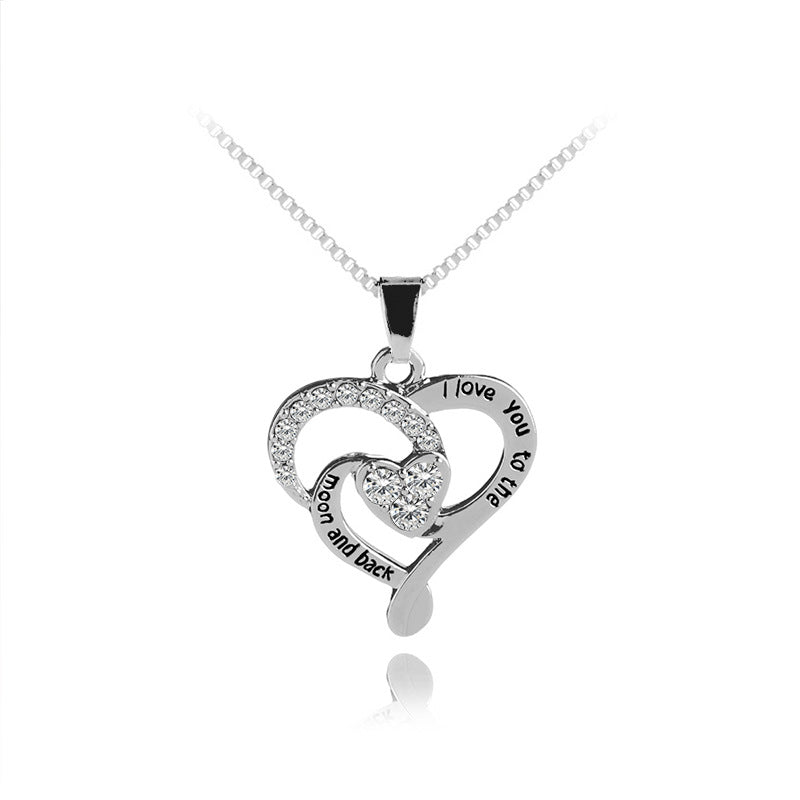 I Love You Mom Fashion Love Diamond Necklace