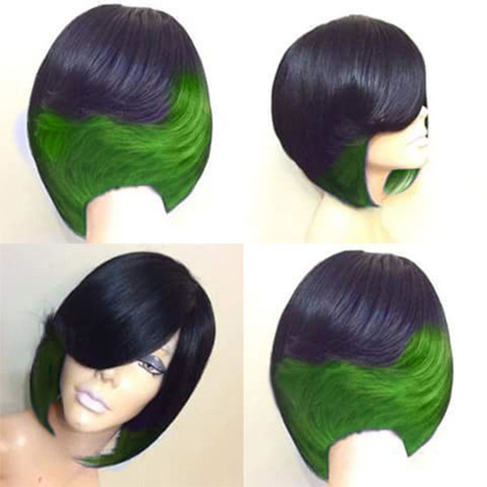 Lifelike Natural Silk Short Straight Hair Wig Headgear