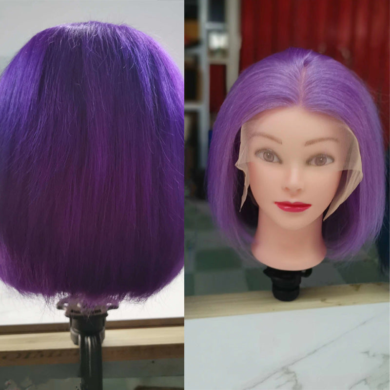 Purple Short Bob Synthetic Lace Front Wigs