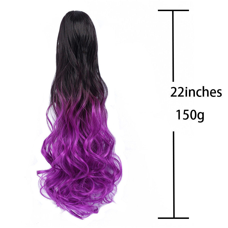 Clip-On Hairpiece Extensions Ombre Ponytail Claw Synthetic-Hair Wavy Soowee