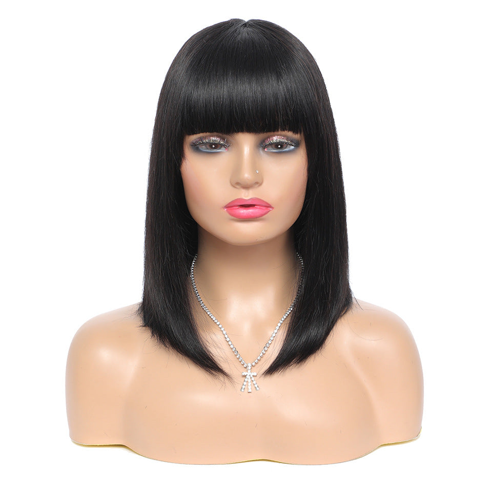 Women's Short Hair Series Real Hair Bob Headgear