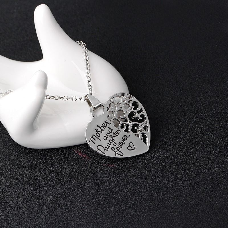 Heart Letter Pendant Necklaces Mother and Daughter Love Forever Chain Necklace