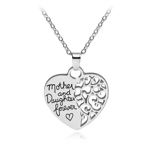 Heart Letter Pendant Necklaces Mother and Daughter Love Forever Chain Necklace