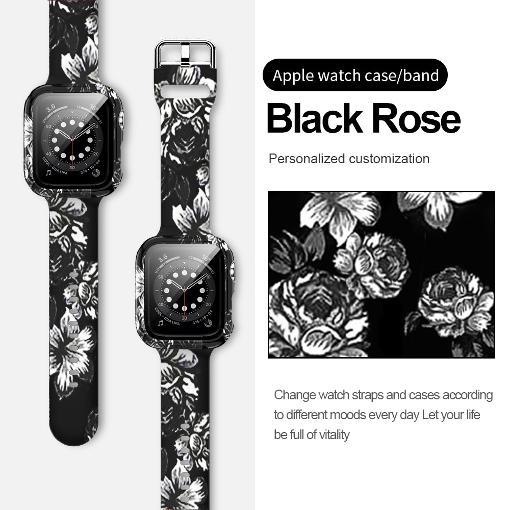 Suitable For Apple Watch Silicone Strap And Case Integrated With Pattern Printing