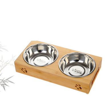 Pet Bowl Single Double Bamboo Ceramic or Stainless Steel