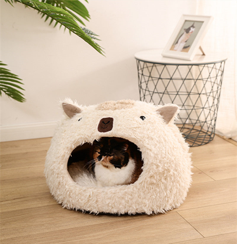 Alpaca Warm Plush Pet Bed