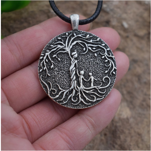 Viking Tree of Life Necklace Mother and two children