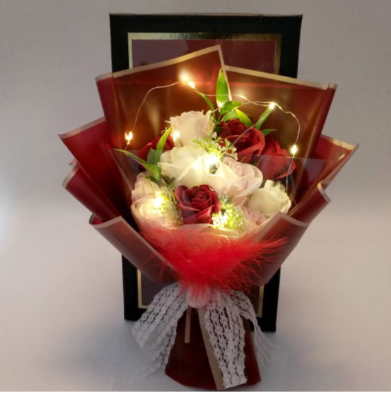 Artificial Soap Rose Bouquet Fake Flower Gift Box