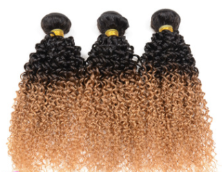 100% Human Hair Weave Ombre Kinky Curly