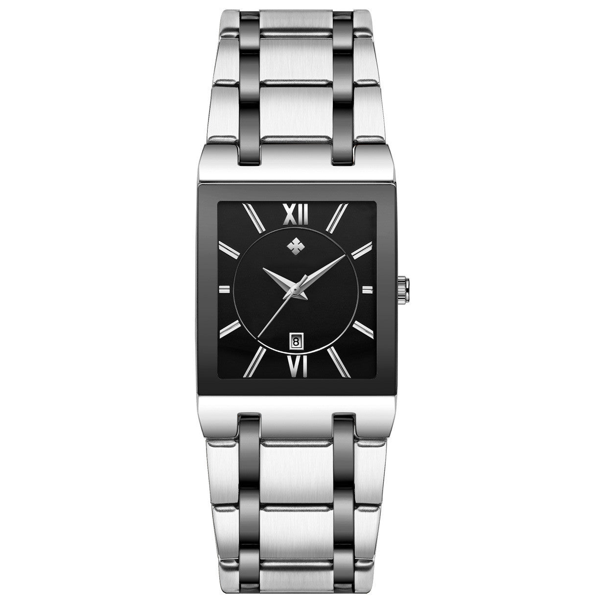 Automatic Non-mechanical Square Men's Steel Belt Quartz Watch