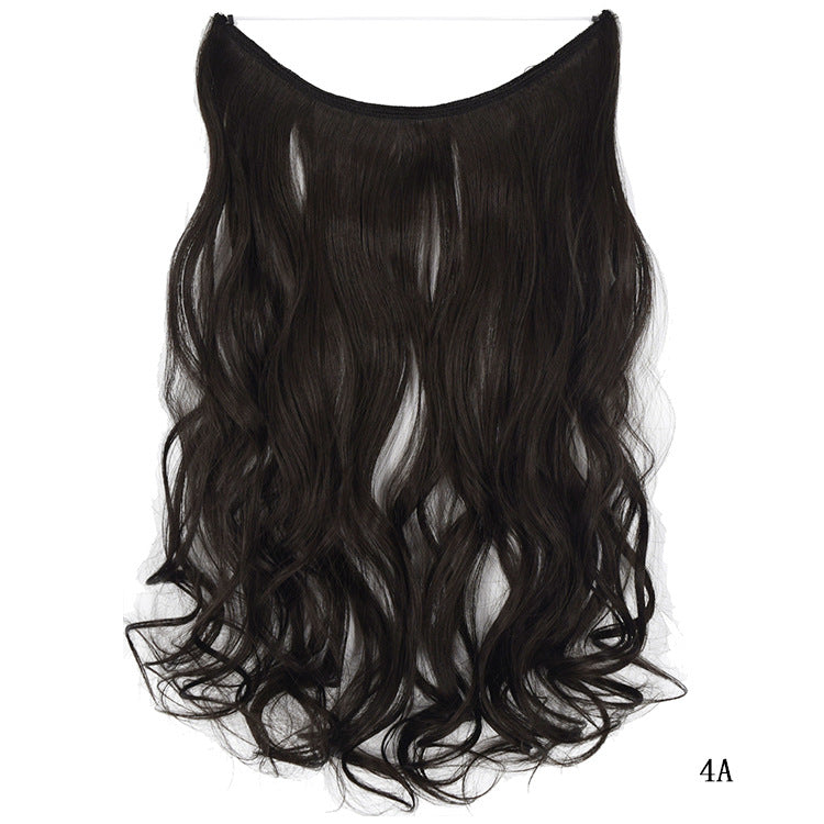 Silky Straight Synthetic Invisible Wire No Clips in Hairpiece