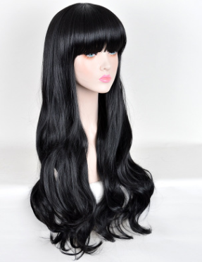 Lolita Korean Fashion Fluffy Long Curly Black Wig