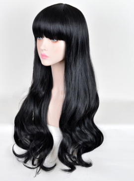 Lolita Korean Fashion Fluffy Long Curly Black Wig