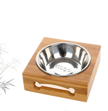 Pet Bowl Single Double Bamboo Ceramic or Stainless Steel