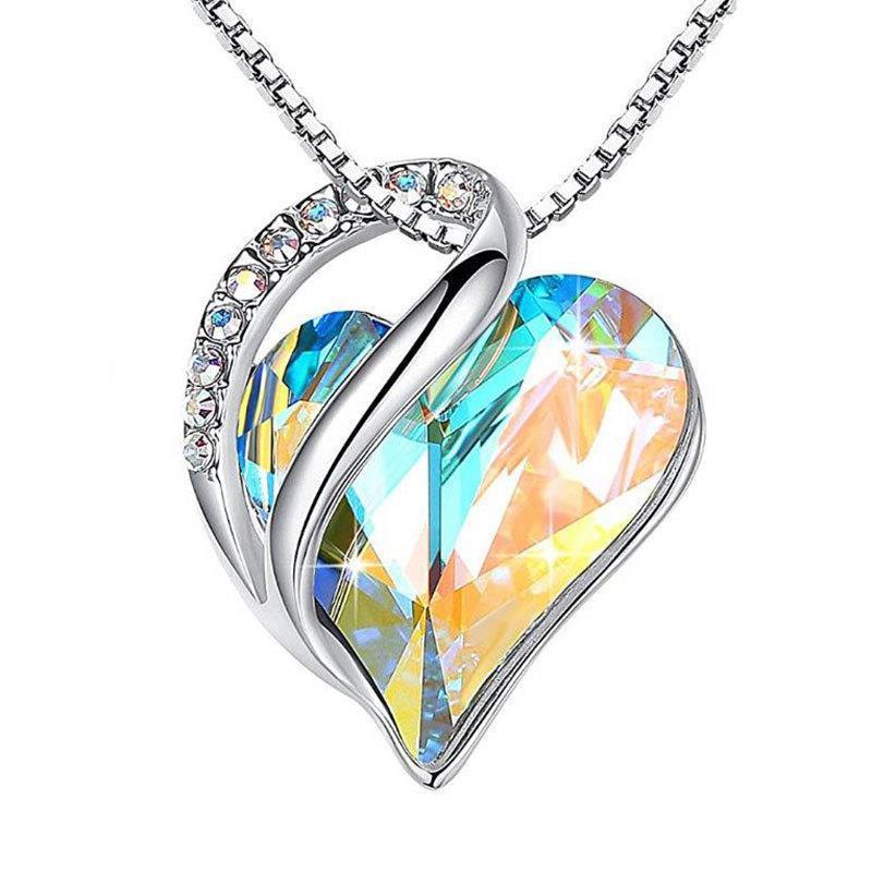 Beautiful Mother's Day Gift Sliver Heart Shaped Geometric Necklace