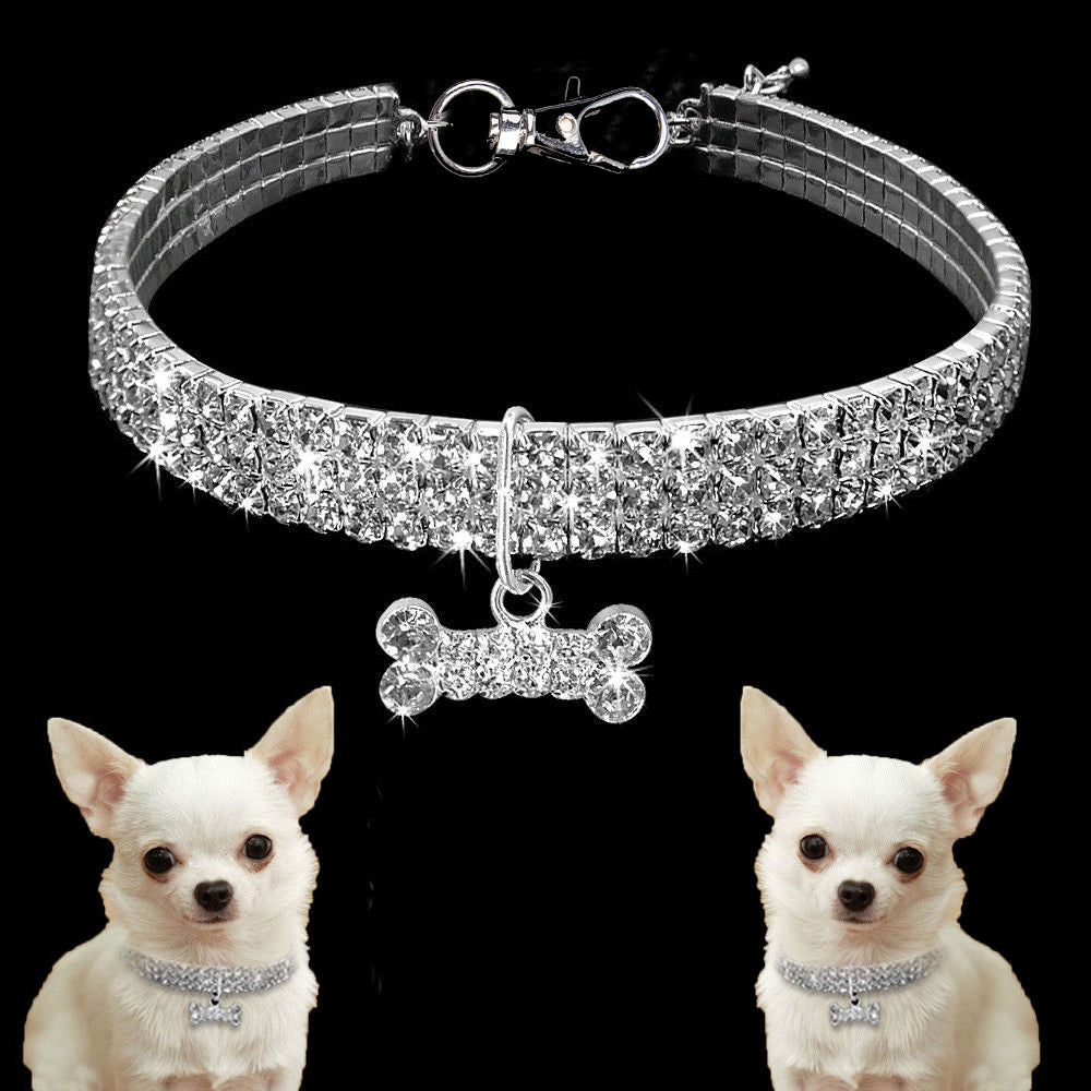 Bling Rhinestone Collar for Small Medium Dogs Cats