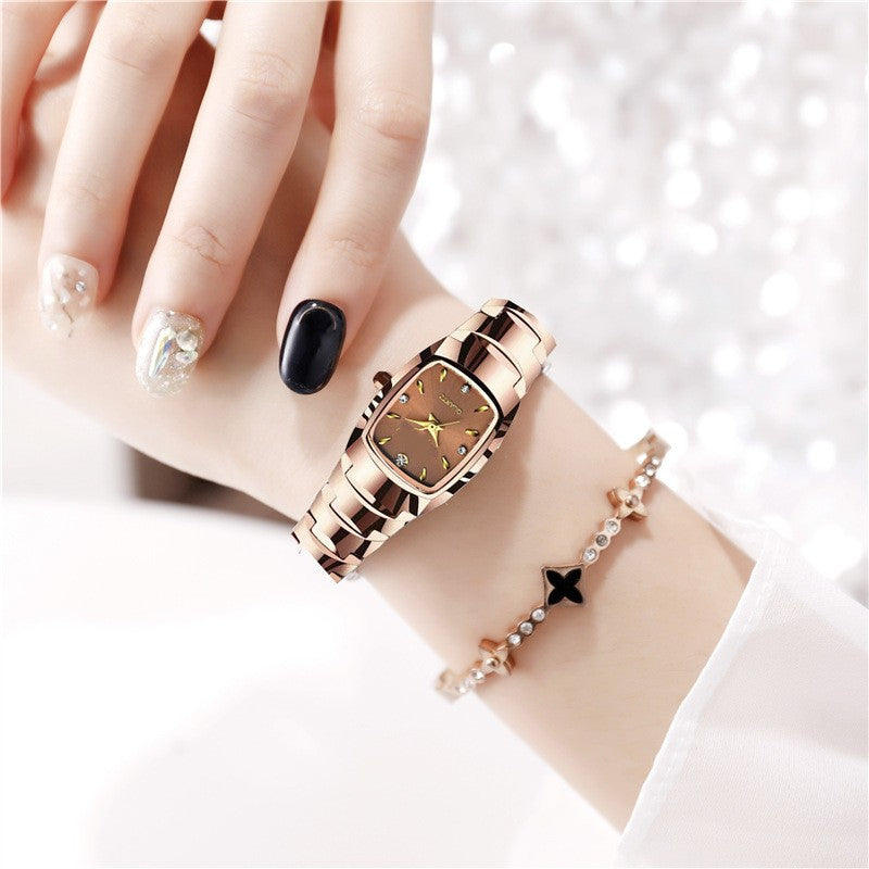 Women's Waterproof Steel Strip Square Quartz Watch