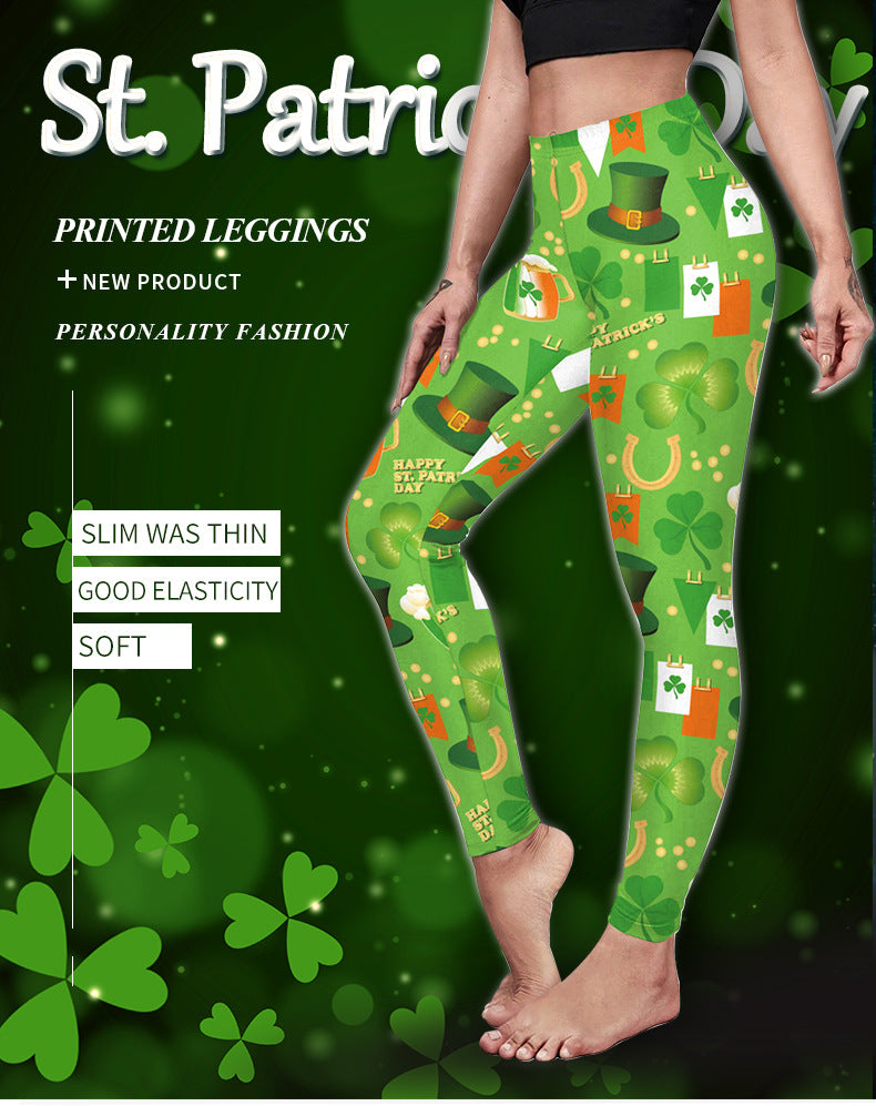 Saint Patrick's Day Digital Printed Women's Yoga Pants