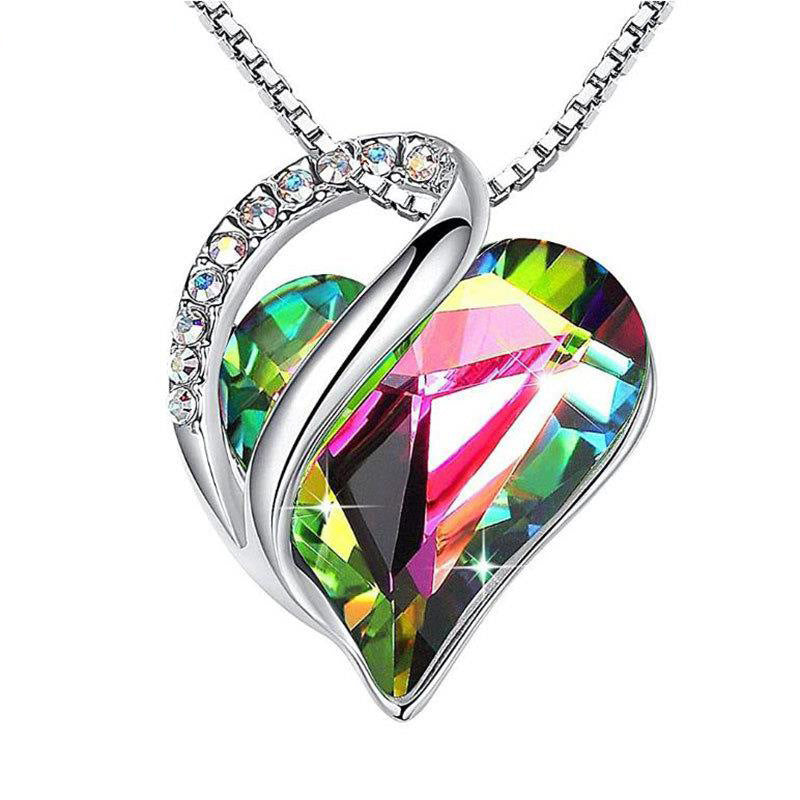 Beautiful Mother's Day Gift Sliver Heart Shaped Geometric Necklace