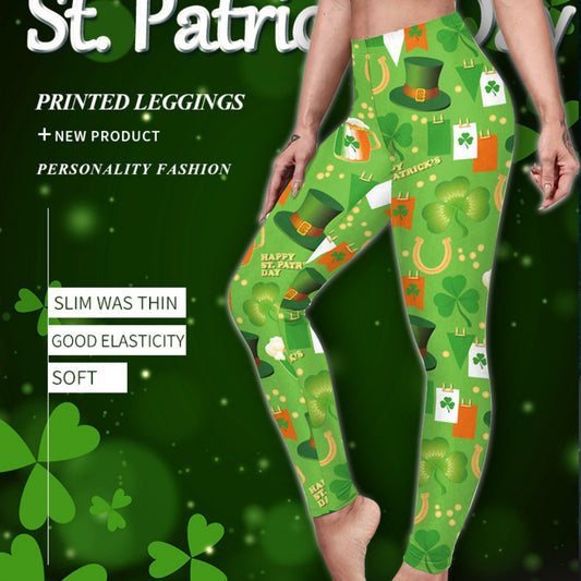 Saint Patrick's Day Digital Printed Women's Yoga Pants