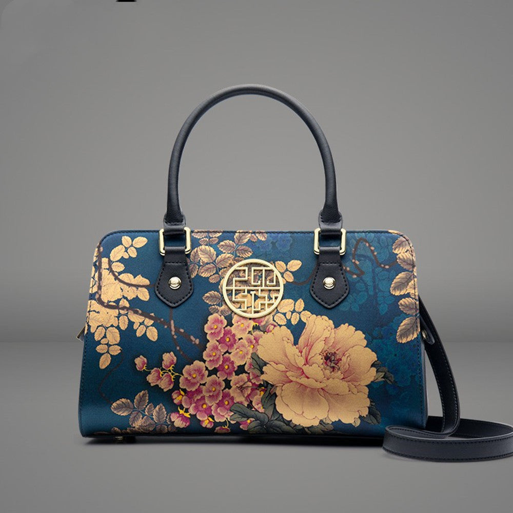 Peony Two-Color Premium Handbag