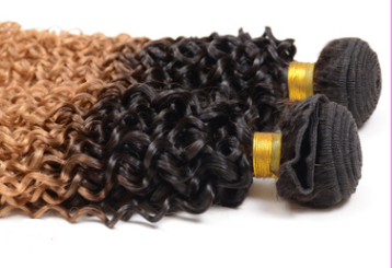 100% Human Hair Weave Ombre Kinky Curly