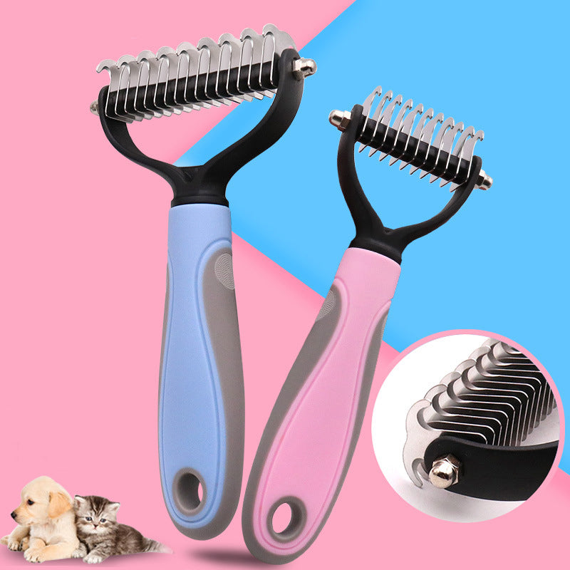 Stainless Double-sided Pet Brush Hair Removal, Shedding, Dematting Comb