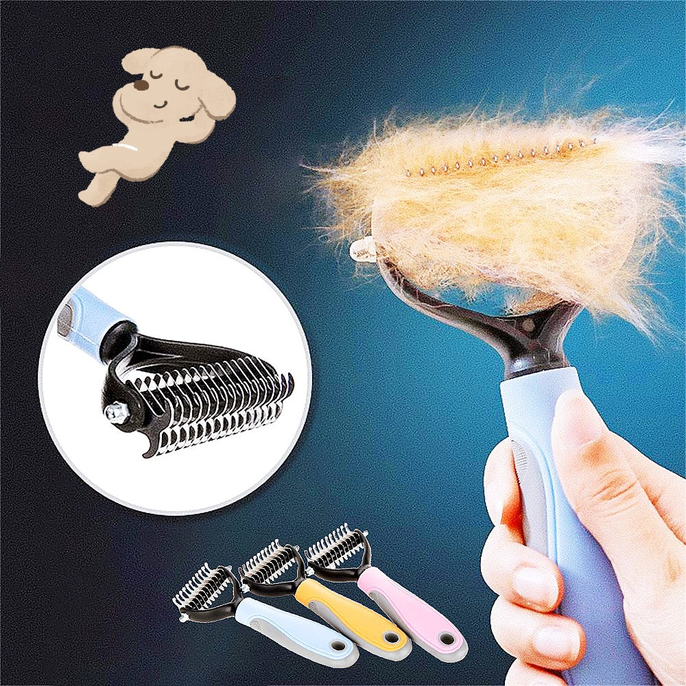 Stainless Double-sided Pet Brush Hair Removal, Shedding, Dematting Comb