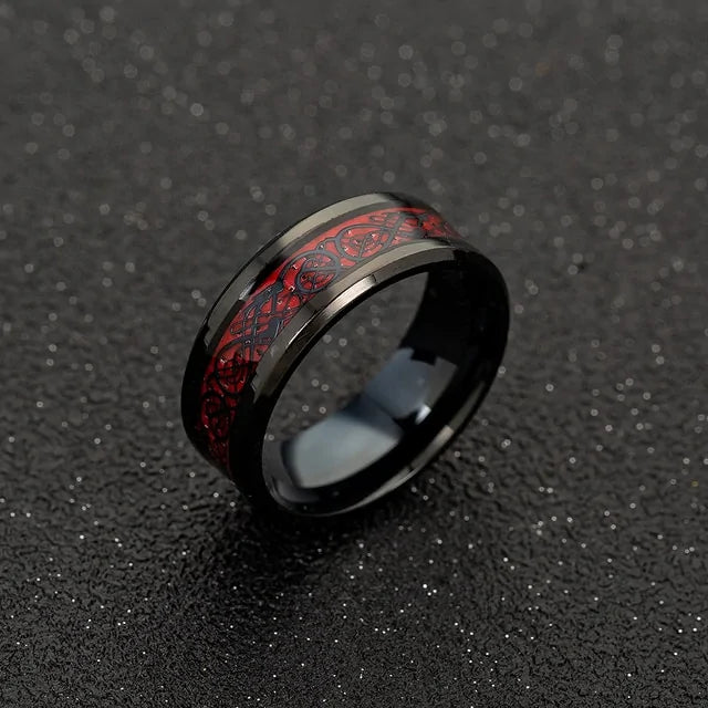 Black Dragon Inlay Ring