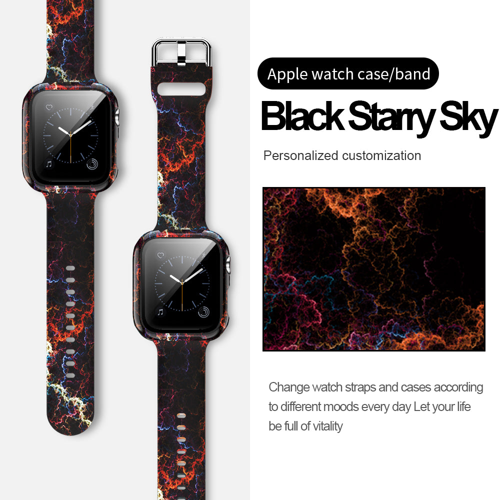 Suitable For Apple Watch Silicone Strap And Case Integrated With Pattern Printing