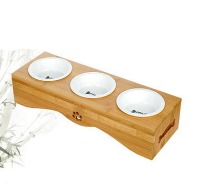 Pet Bowl Single Double Bamboo Ceramic or Stainless Steel