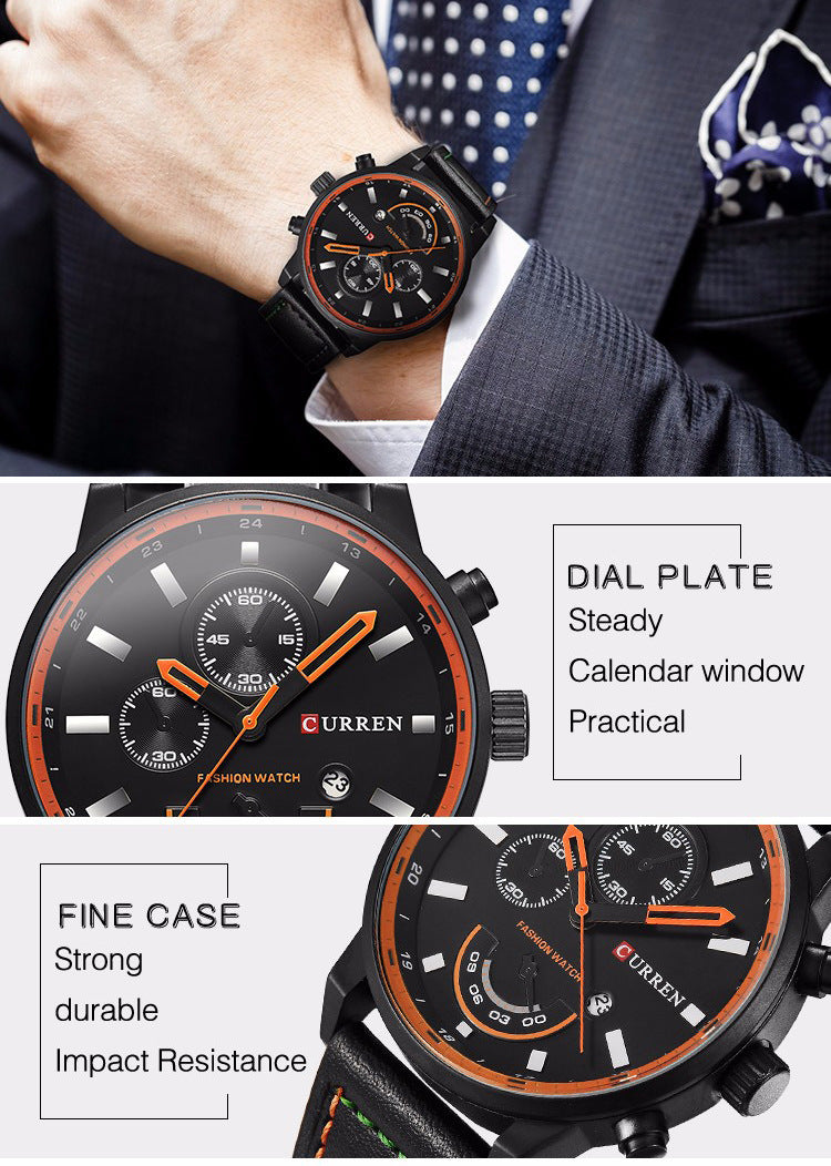 Casual Men's Watch Belt Calendar Quartz Watch