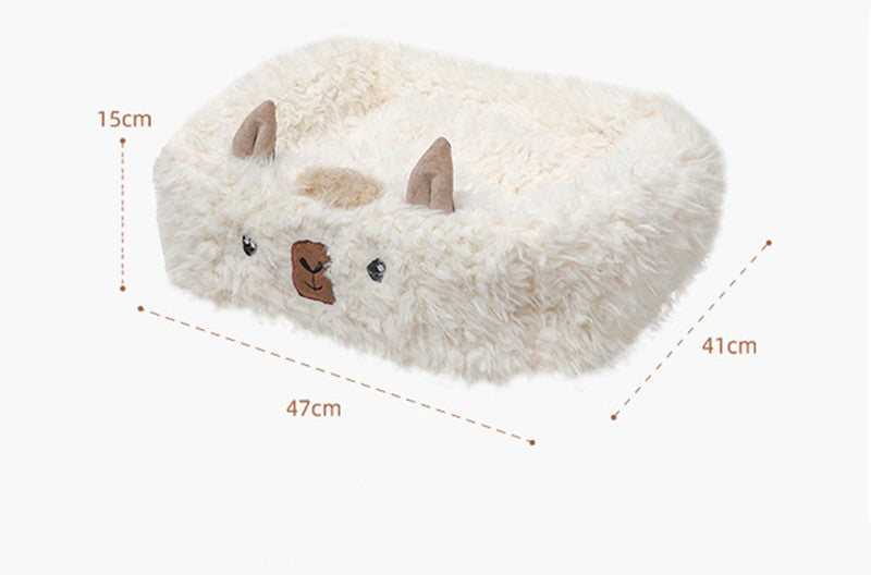 Alpaca Warm Plush Pet Bed