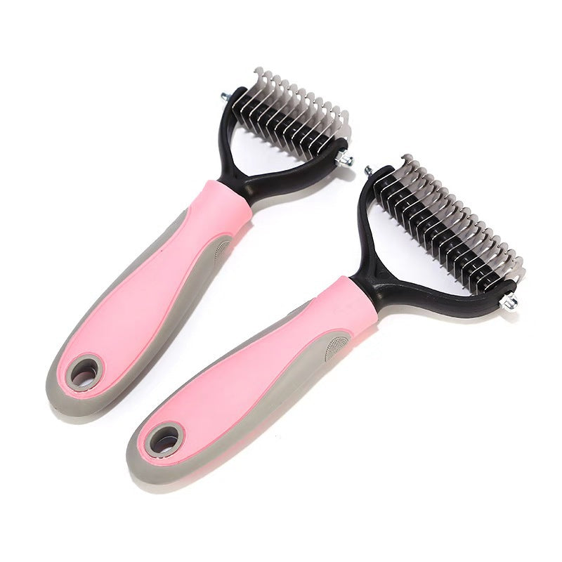 Stainless Double-sided Pet Brush Hair Removal, Shedding, Dematting Comb