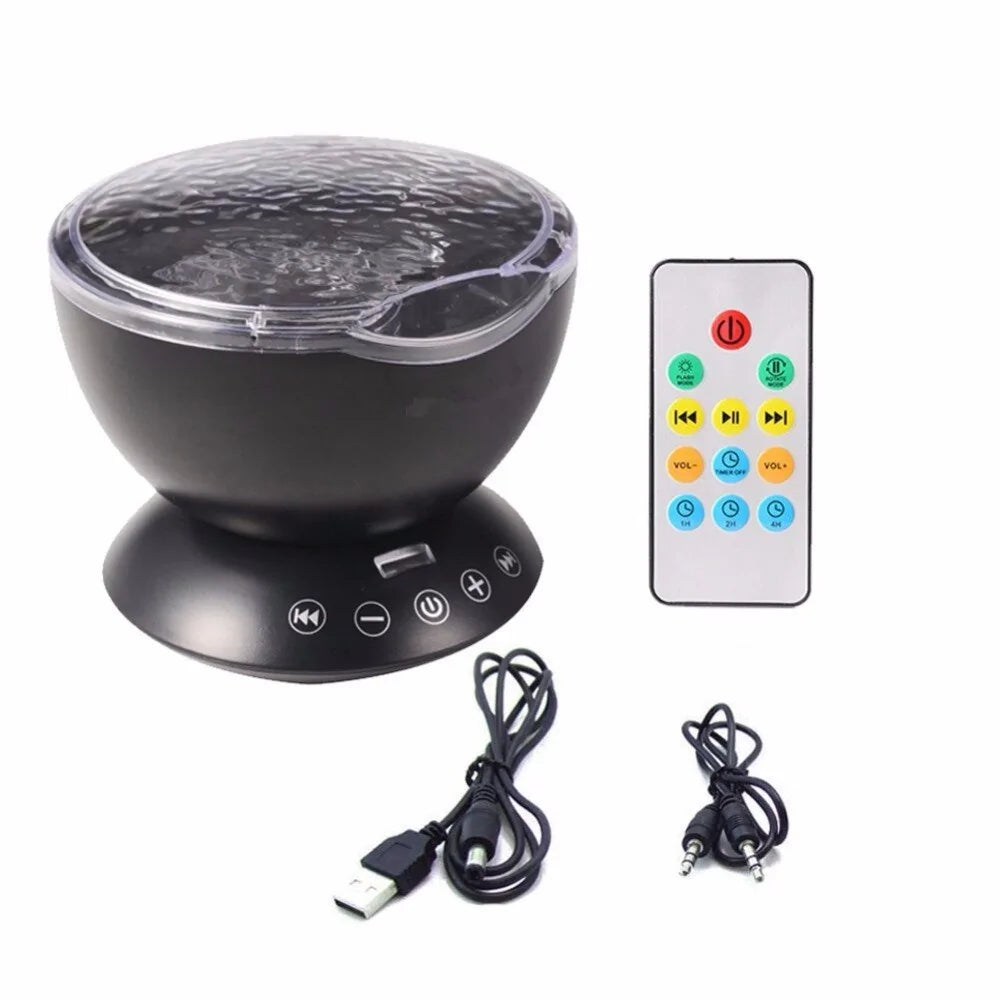 Ocean Wave Projector LED Night Light with Music Player