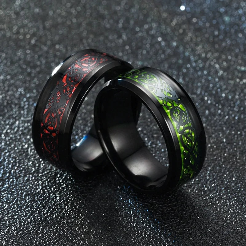 Black Dragon Inlay Ring