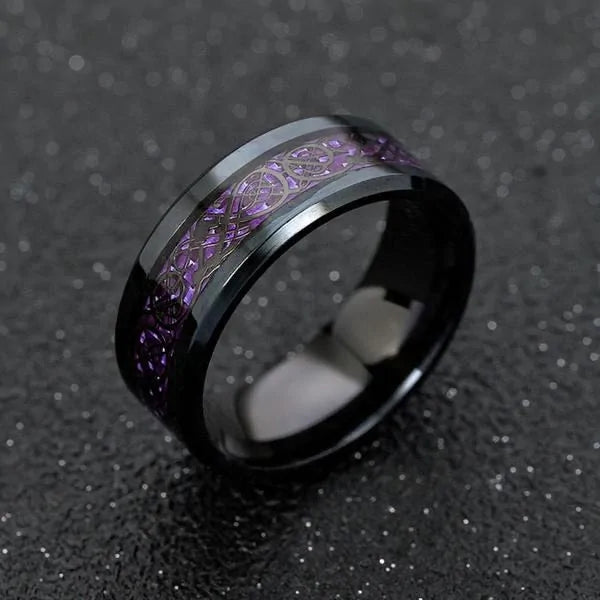 Black Dragon Inlay Ring