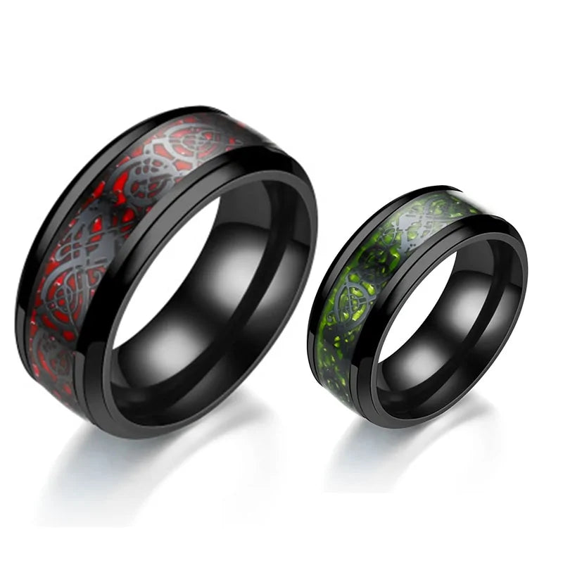 Black Dragon Inlay Ring